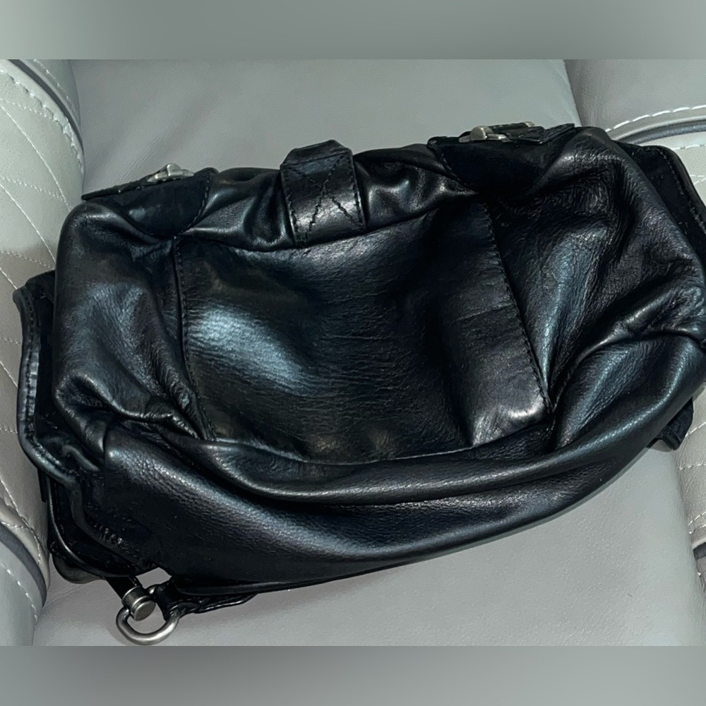 2006 CHRISTIAN DIOR Black Leather Suede Rebelle Hobo Bag Vintage - Picture 8 of 15
